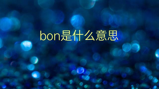 bon是什么意思 bon的翻译、读音、例句、中文解释