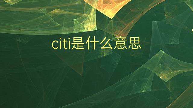 citi是什么意思 citi的翻译、读音、例句、中文解释