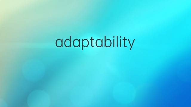 adaptability是什么意思 adaptability的翻译、读音、例句、中文解释