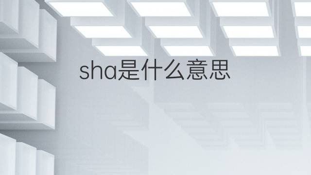 sha是什么意思 sha的翻译、读音、例句、中文解释