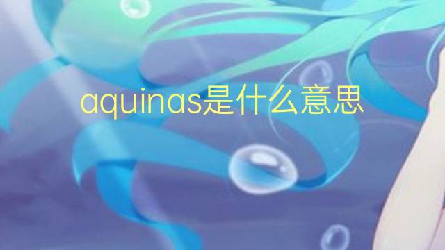 aquinas是什么意思 aquinas的翻译、读音、例句、中文解释