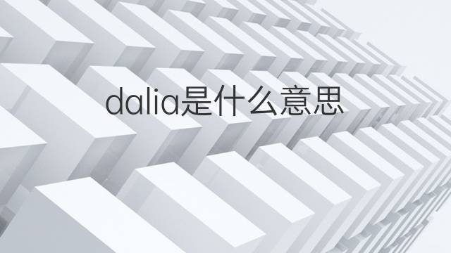 dalia是什么意思 dalia的翻译、读音、例句、中文解释