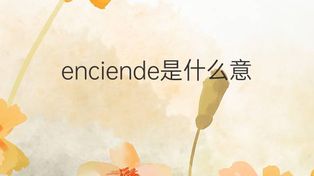 enciende是什么意思 enciende的翻译、读音、例句、中文解释