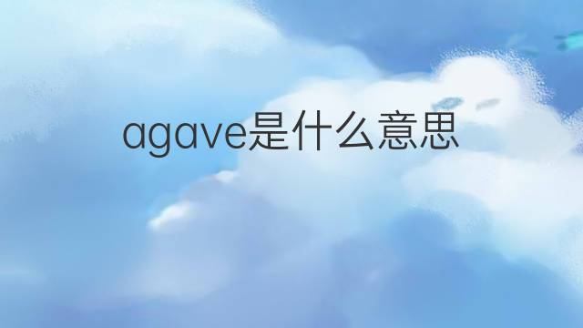 agave是什么意思 agave的翻译、读音、例句、中文解释