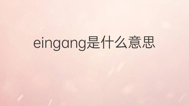 eingang是什么意思 eingang的翻译、读音、例句、中文解释