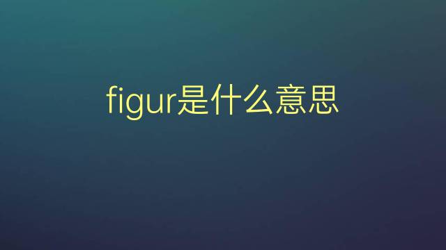 figur是什么意思 figur的翻译、读音、例句、中文解释