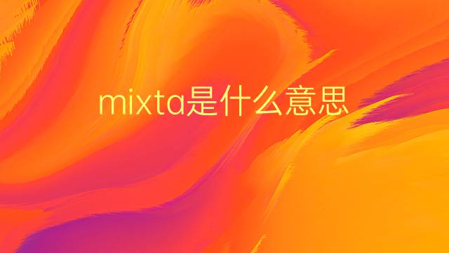 mixta是什么意思 mixta的翻译、读音、例句、中文解释