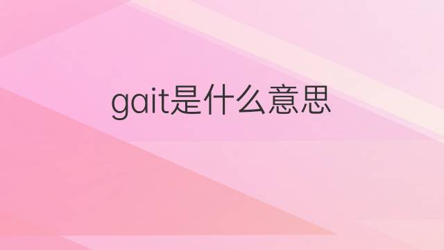 gait是什么意思 gait的翻译、读音、例句、中文解释