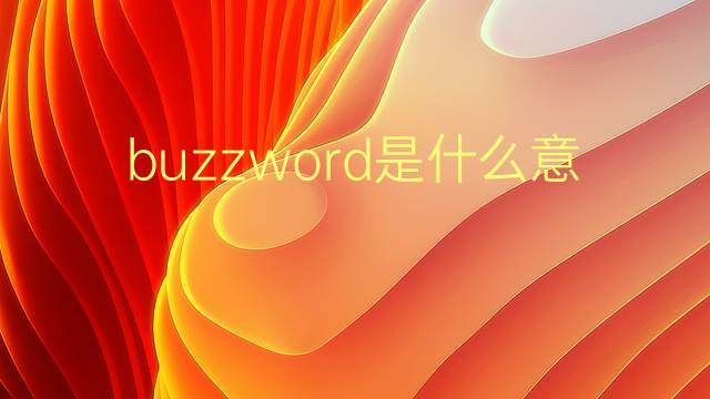 buzzword是什么意思 buzzword的翻译、读音、例句、中文解释