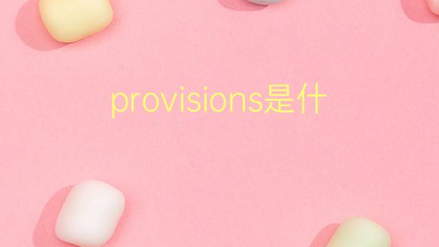 provisions是什么意思 provisions的翻译、读音、例句、中文解释