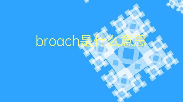 broach是什么意思 broach的翻译、读音、例句、中文解释