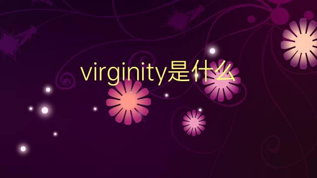 virginity是什么意思 virginity的翻译、读音、例句、中文解释