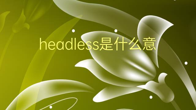 headless是什么意思 headless的翻译、读音、例句、中文解释