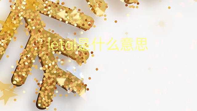 letal是什么意思 letal的翻译、读音、例句、中文解释