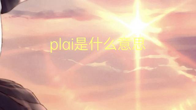 plai是什么意思 plai的翻译、读音、例句、中文解释