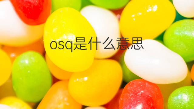 osq是什么意思 osq的翻译、读音、例句、中文解释