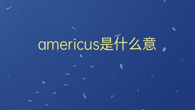 americus是什么意思 americus的翻译、读音、例句、中文解释