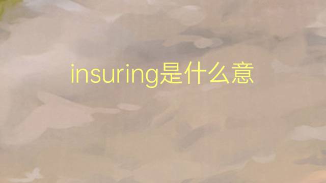 insuring是什么意思 insuring的翻译、读音、例句、中文解释