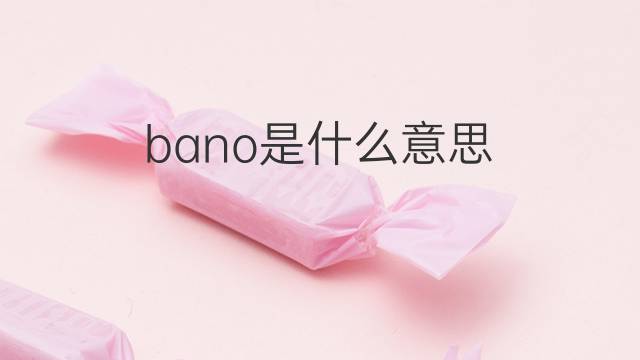 bano是什么意思 bano的翻译、读音、例句、中文解释