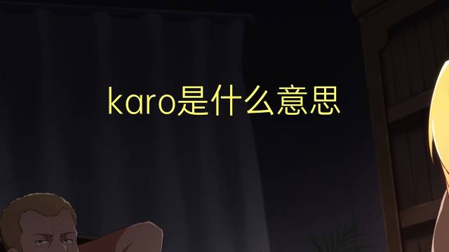 karo是什么意思 karo的翻译、读音、例句、中文解释