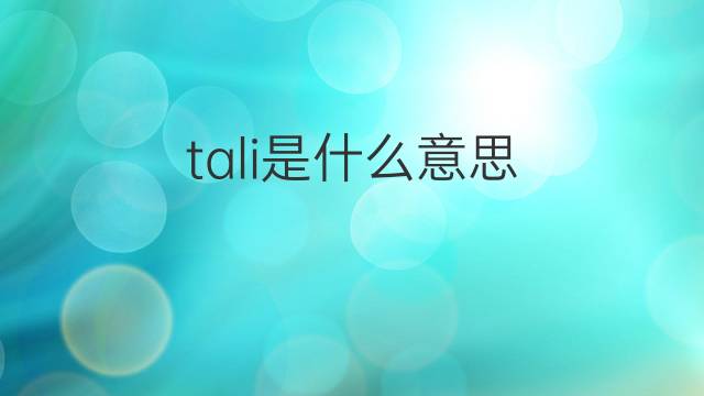 tali是什么意思 tali的翻译、读音、例句、中文解释