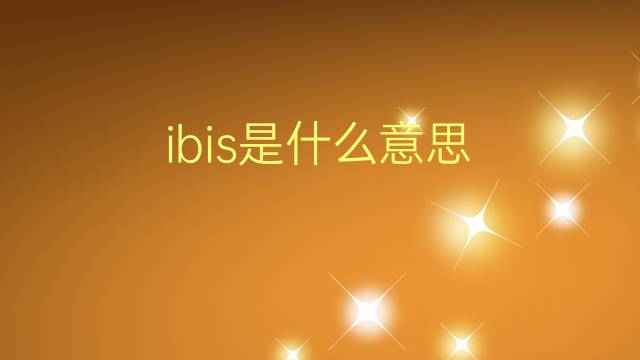 ibis是什么意思 ibis的翻译、读音、例句、中文解释