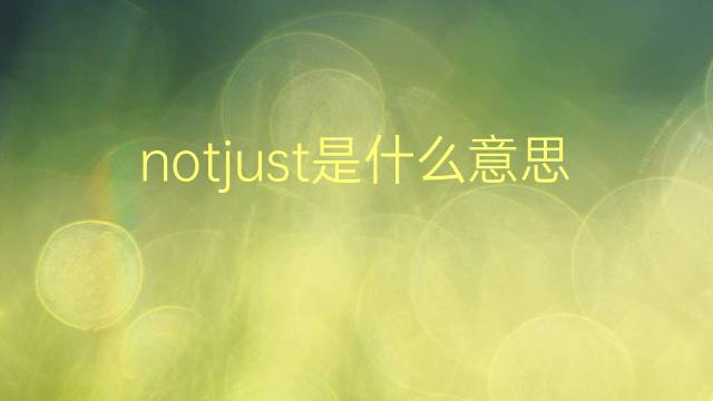 notjust是什么意思 notjust的翻译、读音、例句、中文解释