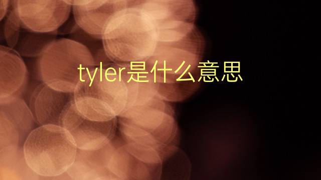 tyler是什么意思 tyler的翻译、读音、例句、中文解释