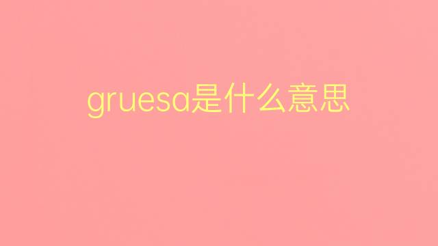 gruesa是什么意思 gruesa的翻译、读音、例句、中文解释