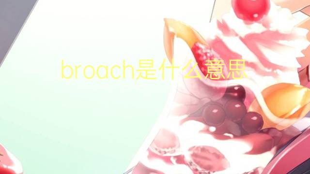 broach是什么意思 broach的翻译、读音、例句、中文解释