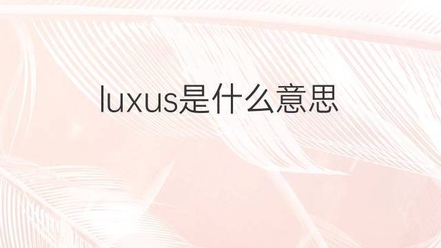 luxus是什么意思 luxus的翻译、读音、例句、中文解释