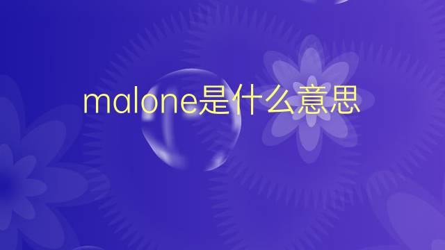 malone是什么意思 malone的翻译、读音、例句、中文解释