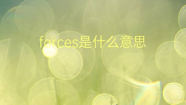 forces是什么意思 forces的翻译、读音、例句、中文解释