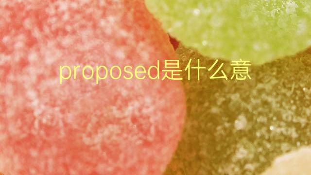 proposed是什么意思 proposed的翻译、读音、例句、中文解释