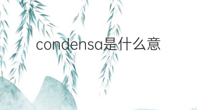 condensa是什么意思 condensa的翻译、读音、例句、中文解释