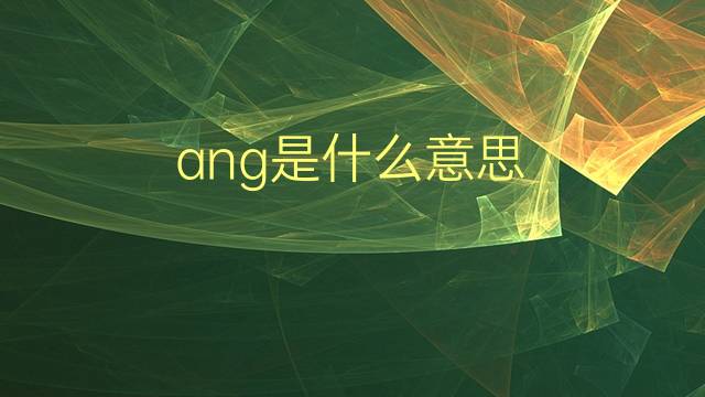 ang是什么意思 ang的翻译、读音、例句、中文解释