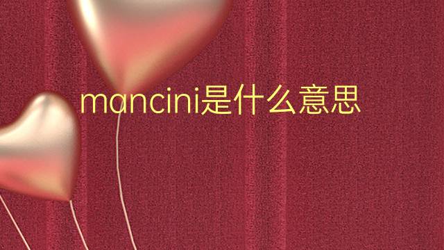 mancini是什么意思 mancini的翻译、读音、例句、中文解释