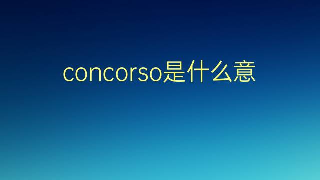 concorso是什么意思 concorso的翻译、读音、例句、中文解释