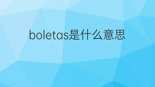 boletas是什么意思 boletas的翻译、读音、例句、中文解释