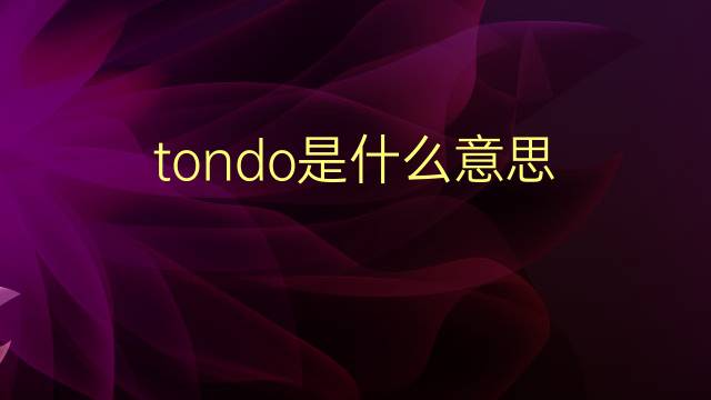 tondo是什么意思 tondo的翻译、读音、例句、中文解释