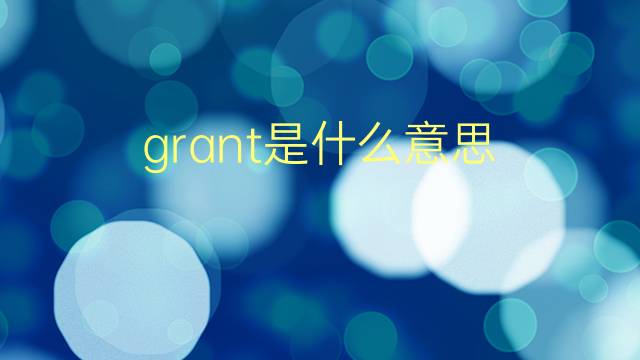 grant是什么意思 grant的翻译、读音、例句、中文解释