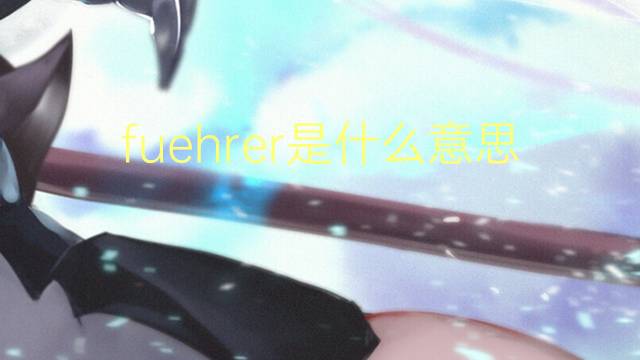 fuehrer是什么意思 fuehrer的翻译、读音、例句、中文解释