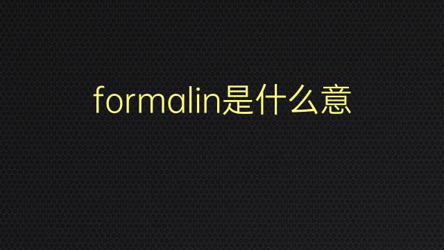 formalin是什么意思 formalin的翻译、读音、例句、中文解释