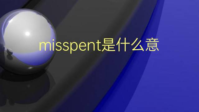 misspent是什么意思 misspent的翻译、读音、例句、中文解释