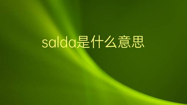 salda是什么意思 salda的翻译、读音、例句、中文解释