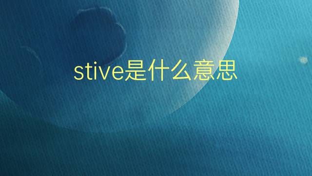 stive是什么意思 stive的翻译、读音、例句、中文解释