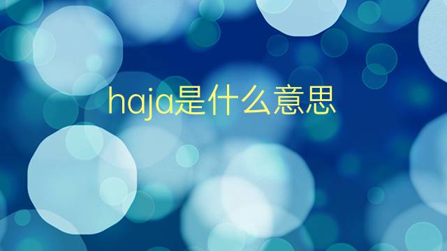 haja是什么意思 haja的翻译、读音、例句、中文解释