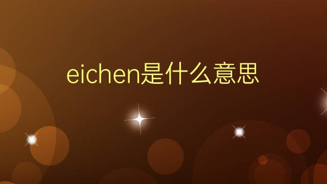 eichen是什么意思 eichen的翻译、读音、例句、中文解释