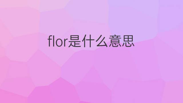 flor是什么意思 flor的翻译、读音、例句、中文解释