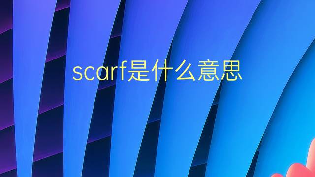 scarf是什么意思 scarf的翻译、读音、例句、中文解释